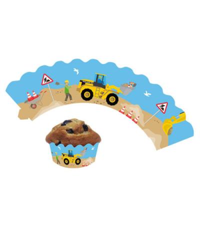 Baustelle Muffin Banderole 12 Stück